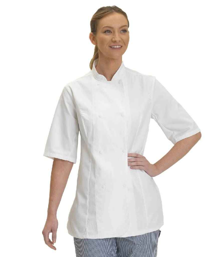 Dennys Ladies' Short Sleeve Chef's Jacket from the Embroidered