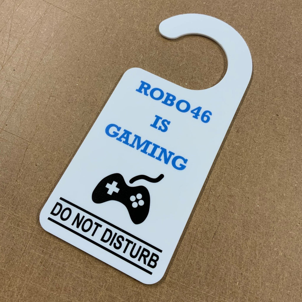 Do not disturb personalised name is gaming hanging door sign. | Bangor ...